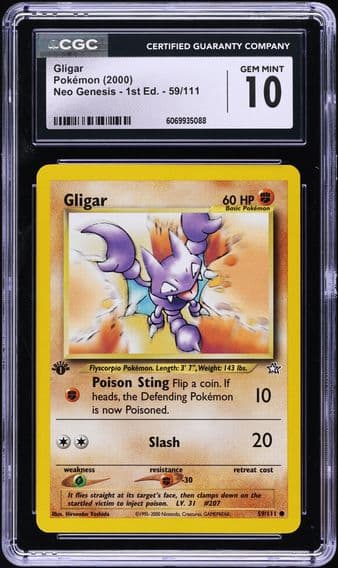 2000 #59 Gligar CGC 10 Neo Genesis 1st Edition Pokemon