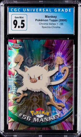 2000 #56 Mankey CGC 10 Topps Chrome T.V. Pokemon