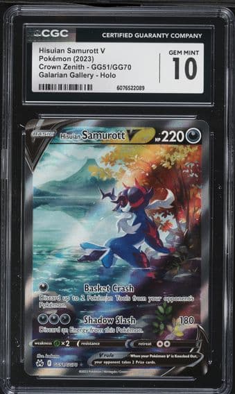 2023 #GG51 Full Art/Hisuian Samurott V CGC 10 Sword and Shield Crown Zenith Pokemon
