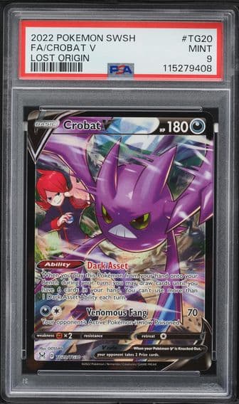 2022 #TG20 Full Art/Crobat V PSA 9 Sword & Shield Lost Origin Pokemon