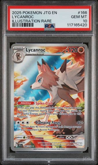 2025 #166 Lycanroc PSA 10 Jtg EN-Journey Together Pokemon