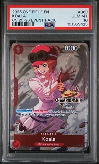 2025 #069 Koala PSA 10 One Piece Championship 2025-26 Event Pack