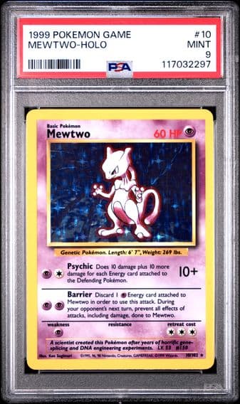 1999 #10 Mewtwo-Holo PSA 9 Game Pokemon