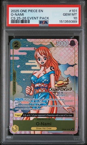 2025 #101 O-Nami PSA 10 One Piece Championship 2025-26 Event Pack