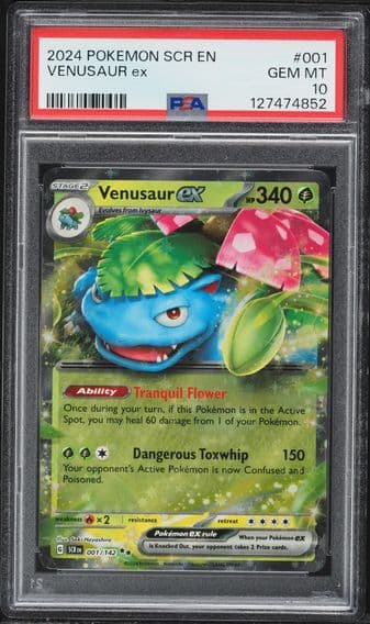 2024 #1 Venusaur EX PSA 10 Scr EN-Stellar Crown Pokemon