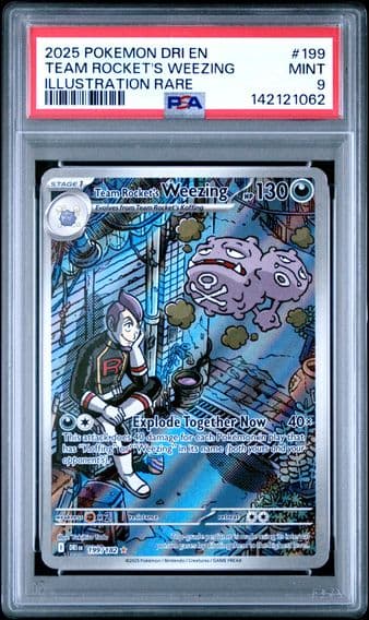 2025 #199 Team Rocket's Weezing PSA 9 Dri EN-Destined Rivals Pokemon