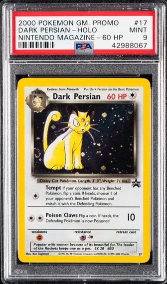 2000 #17 Dark Persian-Holo PSA 9 Game Promo Pokemon