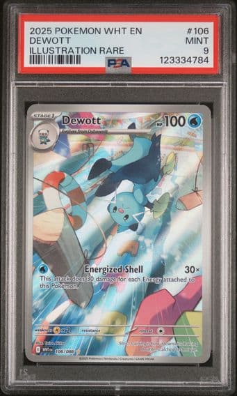 2025 #106 Dewott PSA 9 Wht EN-White Flare Pokemon
