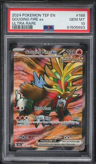 2024 #188 Gouging Fire EX PSA 10 Tef EN-Temporal Forces Pokemon