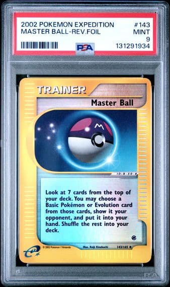 2002 #143 Master Ball-Reverse Foil PSA 9 Expedition Pokemon