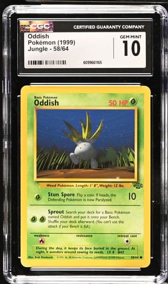 1999 #58 Oddish CGC 10 Jungle - Unlimited - English