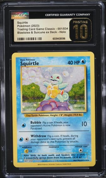 2023 #1 TCG CLASSIC COLLECTION HOLO SQUIRTLE CGC 10 PRISTINE POKEMON
