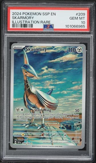 2024 #209 Skarmory PSA 10 Ssp EN-Surging Sparks Pokemon
