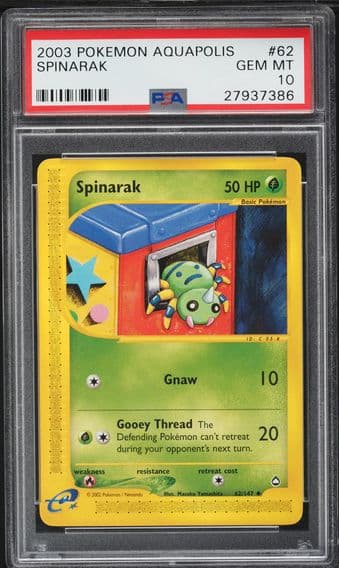 2003 #62 Spinarak PSA 10 Aquapolis Pokemon