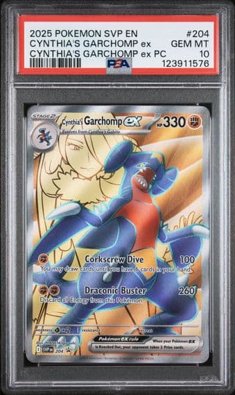 2025 #204 Cynthia's Garchomp EX PSA 10 Svp EN-SV Black Star Promo Pokemon