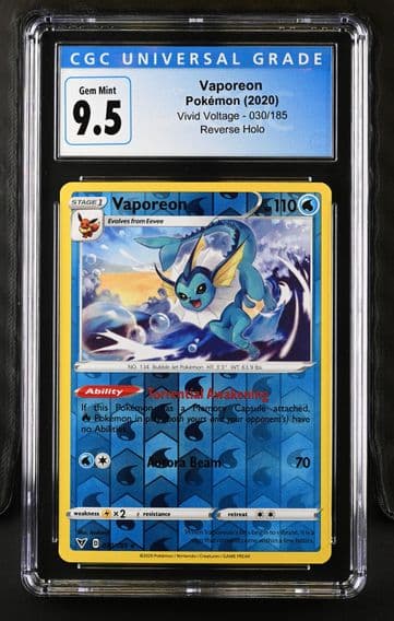 2020 #030 Vaporeon Reverse Holo CGC 10 Vivid Voltage - English