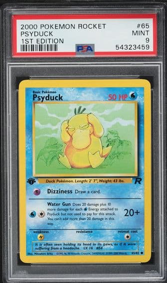 2000 #65 Psyduck 1st Edition PSA 9 Rocket Pokemon