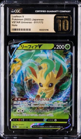 2022 #011 Leafeon V CGC 10 Pristine Japanese Sword & Shield Vstar Universe Pokemon