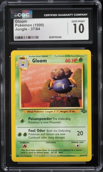 1999 #37 Gloom CGC 10 Jungle Pokemon