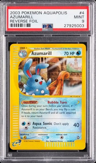 2003 #4 Azumarill-Reverse Foil PSA 9 Aquapolis Pokemon
