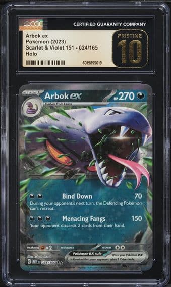2023 #024 Arbok EX CGC 10 Pristine Mew EN-151 Pokemon