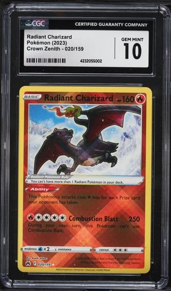 2023 #020 Radiant Charizard CGC 10 Sword and Shield Crown Zenith Pokemon