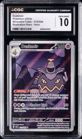 2024 #070 Dusknoir CGC 10 Sfa EN-Shrouded Fable Pokemon