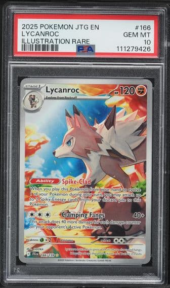 2025 #166 Lycanroc PSA 10 Jtg EN-Journey Together Pokemon