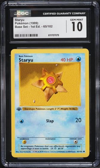 1999 #65 Staryu 1st Edition CGC 10 Game Pokemon