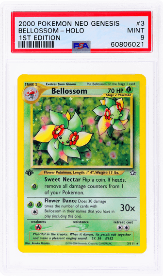 2000 #3 NEO GENESIS 1ST EDITION HOLO BELLOSSOM PSA 9 POKEMON