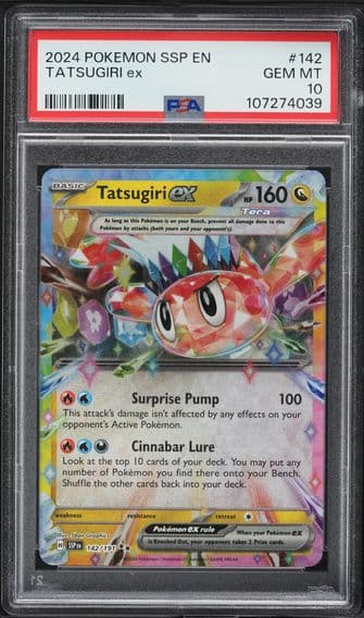 2024 #142 Tatsugiri EX PSA 10 Ssp EN-Surging Sparks Pokemon