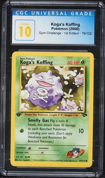 2000 #79 Koga's Koffing 1st Edition CGC 10 Pristine Gym Challenge Pokemon
