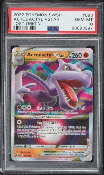 2022 #093 Aerodactyl Vstar PSA 10 Sword & Shield Lost Origin Pokemon