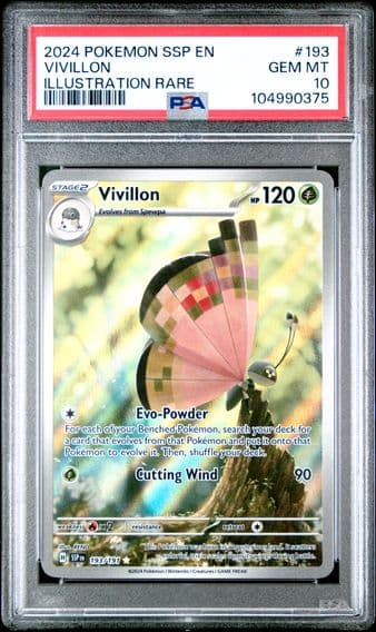 2024 #193 VIVILLON PSA 10 POKEMON SSP EN-SURGING SPARKS | ILLUSTRATION RARE