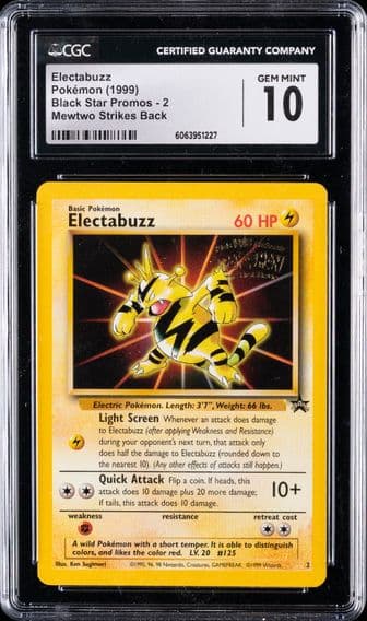 1999 #2 Electabuzz CGC 10 Game Movie Pokemon