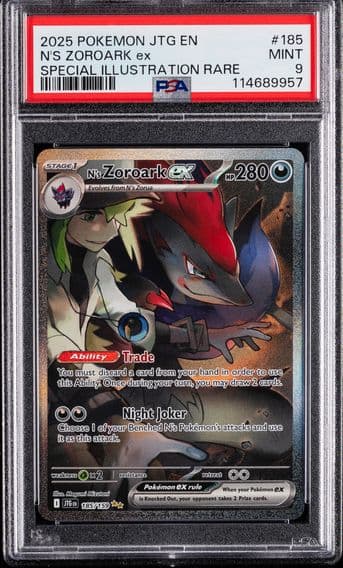 2025 #185 N's Zoroark EX PSA 9 Jtg EN-Journey Together Pokemon