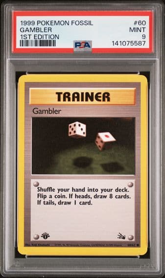 1999 #60 Gambler 1st Edition PSA 9 Fossil Pokemon