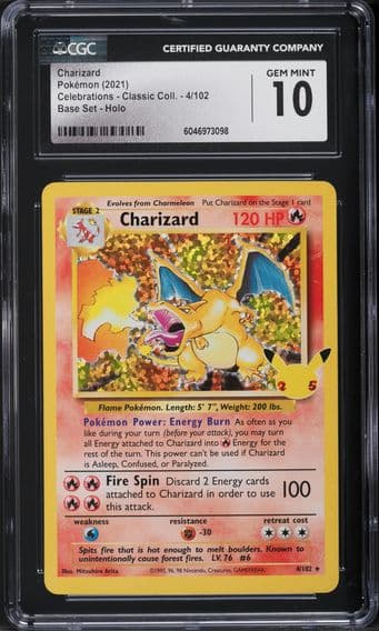 2021 #4 Charizard-Holo CGC 10 Celebrations Classic Collection Pokemon