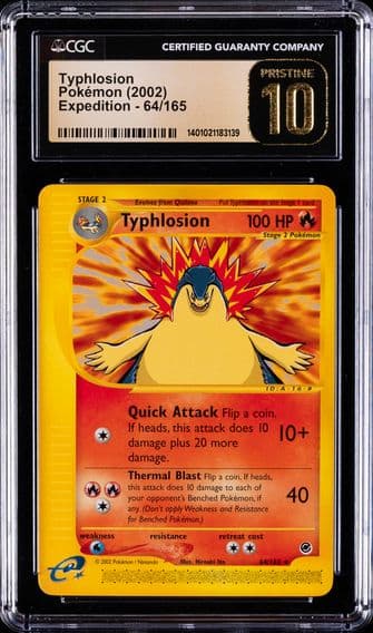 2002 #64 Typhlosion CGC 10 Pristine Expedition Pokemon