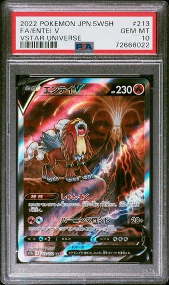 2022 #213 Full Art/Entei V PSA 10 Japanese Sword & Shield Vstar Universe Pokemon