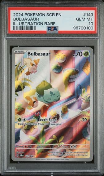 2024 #143 Bulbasaur PSA 10 Scr EN-Stellar Crown Pokemon