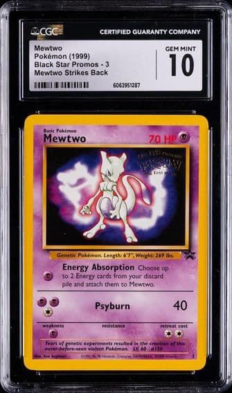 1999 #3 Mewtwo CGC 10 Game Movie Pokemon