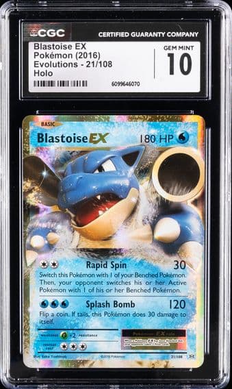2016 #21 Blastoise EX CGC 10 XY Evolutions Pokemon