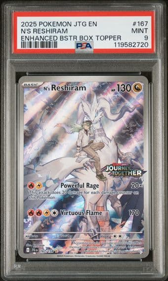 2025 #167 N's Reshiram PSA 9 Jtg EN-Journey Together Pokemon