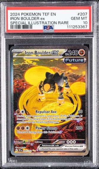 2024 #207 Iron Boulder EX PSA 10 Tef EN-Temporal Forces Pokemon