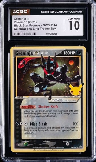 2021 #144 Greninja-Gold Star CGC 10 Swsh Black Star Promo Pokemon