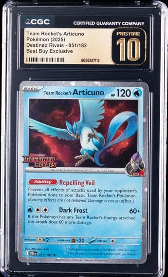 2025 #051 Team Rocket's Articuno CGC 10 Pristine Dri EN-Destined Rivals Pokemon