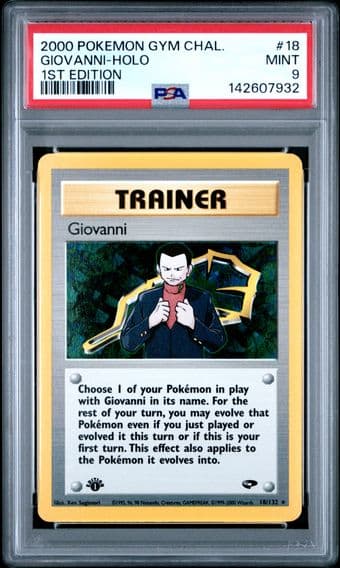 2000 #18 Giovanni-Holo 1st Edition PSA 9 Gym Challenge Pokemon