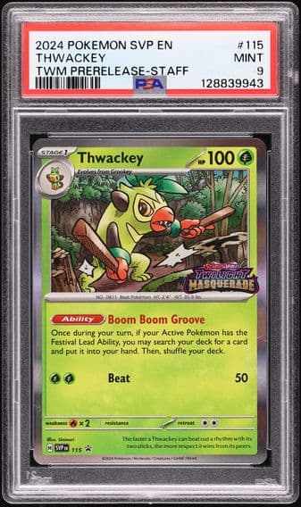 2024 #115 Thwackey PSA 9 Svp EN-SV Black Star Promo Pokemon