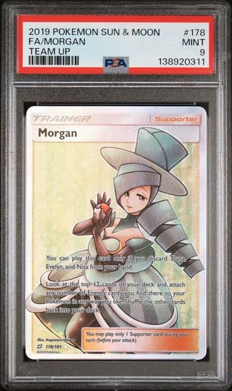 2019 #178 Full Art/Morgan PSA 9 Sun & Moon Team Up Pokemon